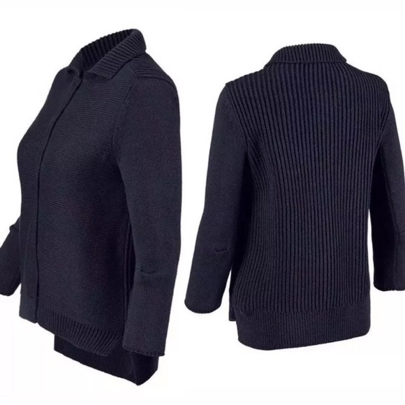 CAbi Pursuit Cardigan Sweater‎ Ribbed Blue Knit Women’s Sz Medium #3523 - Picture 2 of 7